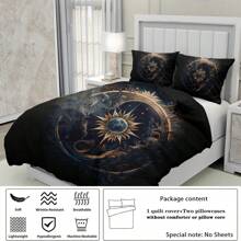 3-Piece Set (1 Duvet Cover + 2 Pillowcases, No Filling), Creative Retro God Design, Zodiac Element Digital Print Bedding Set That Is Soft, Warm, Skin-Friendly, And Breathable For All Seasons.