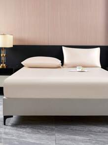 1pc Khaki High-Quality Solid Color Silky Satin Bed Skirt, Faux Silk Bedskirt, Modern Soft Bed Sheet, Home Silk Mattress Cover, Soft & Comfortable Bedroom Bedding, Fits Twin, Full, Queen, King Size (No Filling), 13.8 Inch Deep Pocket, Breathable, Silky Smooth, Includes Bed Skirt Only, Dorm Bedding, Back To School Bedding - Khaki - View 6