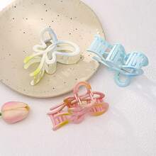 1pc Women's Elegant Ombre Bow Hair Clip, Oversized Hair Claw Hair Accessory