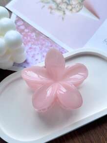 4 pièces/set Clips à cheveux en plastique de fausse plumeria pour femmes de grande taille - rose, blanc, bleu, transparent - design élégant, polyvalent, minimaliste, convient pour le quotidien, les fêtes et les occasions spéciales