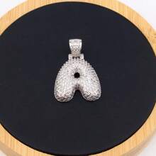 1入鑲嵌泡泡字母金鍍吊墜項鍊,26個字母供男女日常佩戴