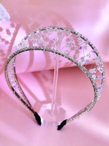 2 Capas Diadema de Cristal Plateada, Diseño Elegante y Sofisticado, Adecuada para Peinados de Novia y Boda, y Accesorio Esencial de Moda Diaria