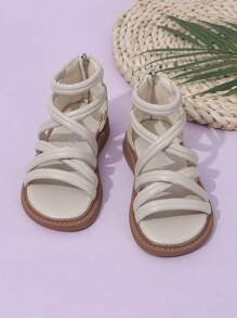 1 Pair Girls' Fashion Soft Bottom Sandals, Versatile For Spring/Summer