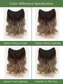 20 Inch Wig Women's Long Hair Integrated V-Shaped Extension, High Temperature Resistant, Fluffy, Invisible, Seamless Patch, Smooth, Large Wave Roll, Gradient Wig Piece - Multicolor - View 8