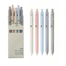 凝胶笔，酷炫美学办公学院用品，女孩礼物时尚用品，黑色墨水可爱笔女士生日礼物，返校用品，学院风格用品，每盒 5 支