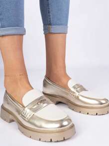 Moccasins With A Thick Sole Presto - Gold - View 4