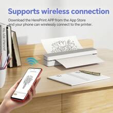 HPRT MT610 便携式无线打印机，蓝牙热敏打印机，兼容 iOS、安卓系统和笔记本电脑，支持 8.5x11 英寸美式信纸和 A4 热敏纸，无墨移动打印机，适用于办公室和家庭使用，黑色 - 白色 - 查看 3