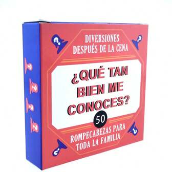 Spanish "After Dinner Amusements: How Well Do You Know Me?" Family And Friends Question Game - Enhances Emotions, Promotes Harmony, And Enlivens Atmosphere, Size 3.27inch*3.27inch* 0.79inch Halloween Christmas Holiday Game Card Game Gift Board Game Easter Gifts Toys Games Birthday Outdoor Games Games For Adults Party Games Easter Toys Party Favors Easter Basket Party Supplies