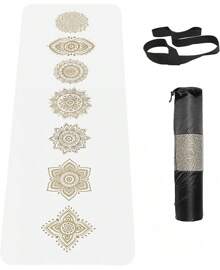 Non Slip Yoga Mat TPE Workout Mat For Men Women, Thick Workout Mat With Carrying Strap, Fitness Mats For Exercise, Yoga, Fitness, Pilates, Floor Workouts (72" X 24" X 6mm)