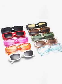1 PC Small Rectangle Sunglasses Women Oval Vintage Brand Designer Square Sun Glasses For Women Shades Female Eyewear Anti-Glare UV400 For Women And Men, Suitable For Beach, Holiday And Casual Wear Fashion Glasses For Women Shades For Ladies Eyeglasses Fall Winter Outfits Beach Accessories Vintage Y2k Basics Business Casual Gifts