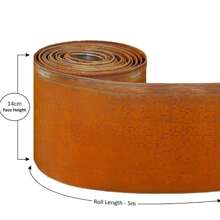 Corten Steel Lawn Edging 5 M Metal Garden Edging 14 Cm High Easy To Install - Pre-Rusted Garden Edge Border - Gold - View 5