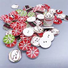 50pcs/20pcs Wooden Buttons Assorted Christmas Holiday Patterns - Mixed Color Cartoon Wood Sewing Buttons For DIY Crafts, Decorations, Handmade Accessories