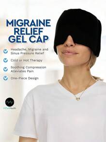 1pc Cooling Gel Ice Pack Head Cap, Cold/Hot Therapy Headache Relief, Relaxing Sleep Eye Mask, Gel Ice Pack Headache Relief Cap, Migraine Cooling Cold/Hot Compress Head Wrap - Multicolor - View 2