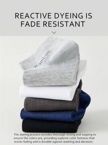 5 Pairs High Quality Men's Bamboo Fiber Short Socks Sweat Absorbent Deodorant Men's Business Casual Formal Ankle Socks For Man Gift Black White Grey Sox 39-45 - Multicolor - View 9