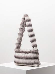 蓬松柔软糖果色斜挎包，Y2K风格女士单肩包，适合秋季，女孩度假旅行包，可爱魅力手拿包，适合冬季，流浪包（图案随机） - 彩色 - 查看 3