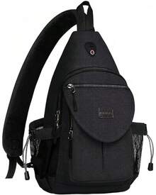 MOSISO Mochila la,Lona Crossbody Mochila de Senderismo Bolsa con Bolsillo Antirrobo - Vino rojo - Ver 18