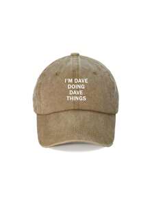 1pc "I'M DAVE DOING DAVE THINGS" Baseball Cap - Vintage Washed Style, Adjustable Unisex Hat, Ideal Sun Protection For Outdoor Activities, Fashionable For Men & Women, Suitable For Easter, Halloween, Christmas