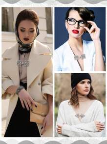 Xiacheng Shawl Clips, Cloak Buckles, Cardigan Clips, Sweater Clips, Retro Collar Decor, Retro Cloak Brooch, And Silver Shawl Pins - Silver - View 6