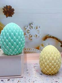 1pc Egg-Shaped Silicone Candle Mold, Plaster Mold - White Silicone Mold - View 1