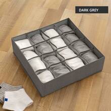 Foldable Fabric Grid Storage Box, Underwear Organizer Container For Socks, Bras, Panties, Closet Drawer Divider