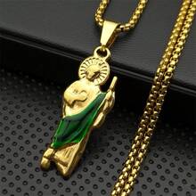 Tadeo 吊坠项链 男女款 不锈钢 金色 圣裘德 宗教链式珠宝项圈 - 項鍊 - 查看 8