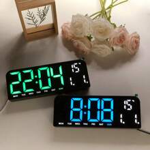 1 stuk 10-inch LED digitale wandklok, digitale wekker voor de slaapkamer met groot display, temperatuur/aftellen/automatisch dimmen/snooze-functie - 12/24 uur, moderne digitale wandklok, cadeau voor verjaardag, afstuderen, kamerdecoratie, wandklok, slaapkamerdecoratie, slaapzaaldecoratie, terug naar school, schooldecoratie, schoolverrassing