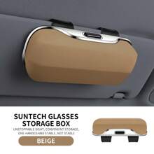 Portable Car Glasses Case, Car Driving Glasses Holder, Sunshade Glasses Box, Black Color