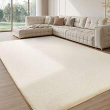 Treeboy Plush Rugs Living Room - Grey Area Rugs For Bedroom Faux Rabbit Fur Rug Large Rug, Anti Slip Rug Large Floor Carpet Short Pile Area Rug For Living Room, Bedroom - Milky White - View 9
