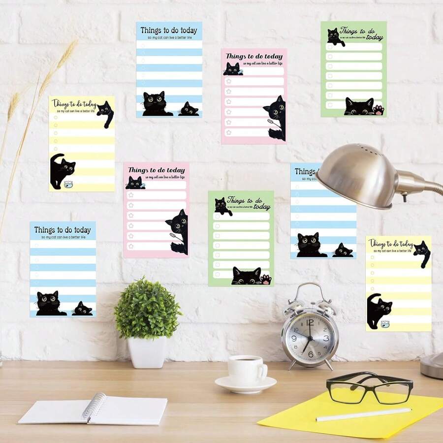 1pc Creative Cat Shaped Sticky Notes, Cute Animal Cartoon Memo Pad, Student Ins Reusable Note Stickers