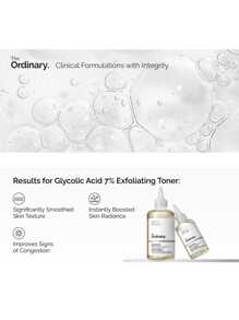 The Ordinary The Ordinary Glycolic Acid 7% Exfoliating Toner 240ml(Exfoliante,Antienvejecimiento, hidratación, control de aceite, poros meticulosos, blanqueamiento, reparación calmante