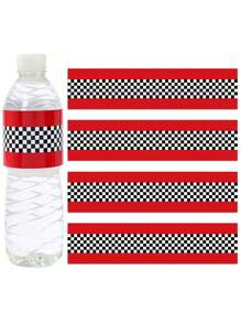 10/24pcs Racing Themed Bottle Stickers,Wedding Favor Stickers,Birthday Party Decor,Rectangular Gift Decoration Labels For Mineral Water Bottles,Very Suitable For Car Enthusiasts And Racing Competitions - Multicolor - View 3