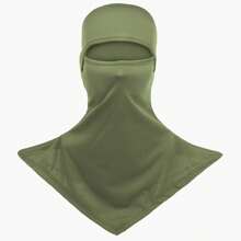 Solid Color Outdoor Headwear For Men & Women, Suitable For Cycling, Rock Climbing, Fishing, With Sun Protection, Dust Resistance, Breathable, Quick-Drying & Sweat Absorption Functions, Including Headband, Balaclava, Mask Hat - Army Green - View 6