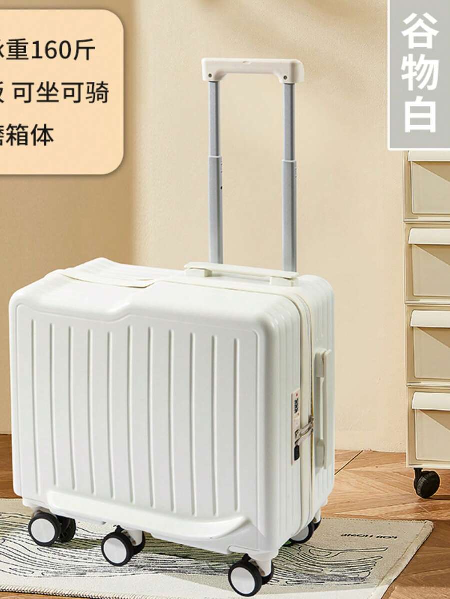 23 Inch Solid Color Six Wheel Luggage Rack With Simple And Atmospheric Ins Style, Large Capacity, Hooks, Footrests, And USB Ports Suitable For Traveling With Bag For School School Accessories School Stuff