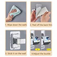 1pc No-Drill Bathroom Handheld Shower Stand ABS Adjustable No Drilling Wall Mount Bracket Home Bathroom Decor