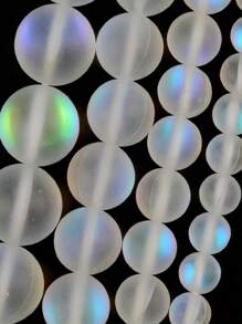 Sparkling Moonlight Glass Beads - Luminous Matte Finish, Round Shape For DIY Jewelry - Perfect 8mm, 10mm Sizes, Ideal For Necklace & Bracelet Making