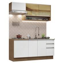 Cocina Integral Completa Modular Madesa Glamy Color Rústico/blanco 09 - Marrón y Blanco - Ver 2