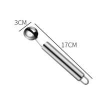 1pc Customized Text Stainless Steel Fruit Ball Picker Sundae Spoon Cantaloupe Baller Spoon Ice Cream Digging Tool Watermelon Baller Scoop Ice Cream Ball Spoon Ice Cream Serving Spoon - Multicolor - View 3