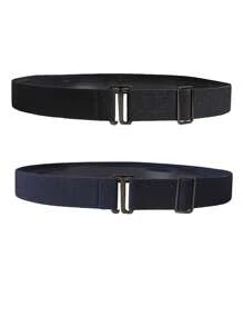 1/2件装 女士隐形弹力腰带 透明弹力织带腰带 平扣