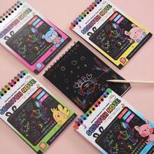Colorful Diy Art Notebook Painting Creative Graffiti Scratch Art Notebook With Wooden Stylus For Students - 1 Item - View 6