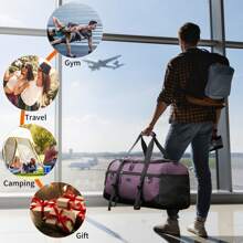 Borsone Palestra Uomo Donna 40-55L Impermeabile Borsone da Viaggio Grande con Asciugamano Palestra e Scomparto Scarpe Duffel Bag Borsa Sportiva Nuoto