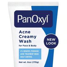 PanOxyl 4% Benzoyl Peroxide Acne Creamy Wash For Face & Body - Unscented - 6oz | Deep Cleansing . Fast Acne Treatment . Gentle Formula . For Sensitive Skin . Fragrance-Free
