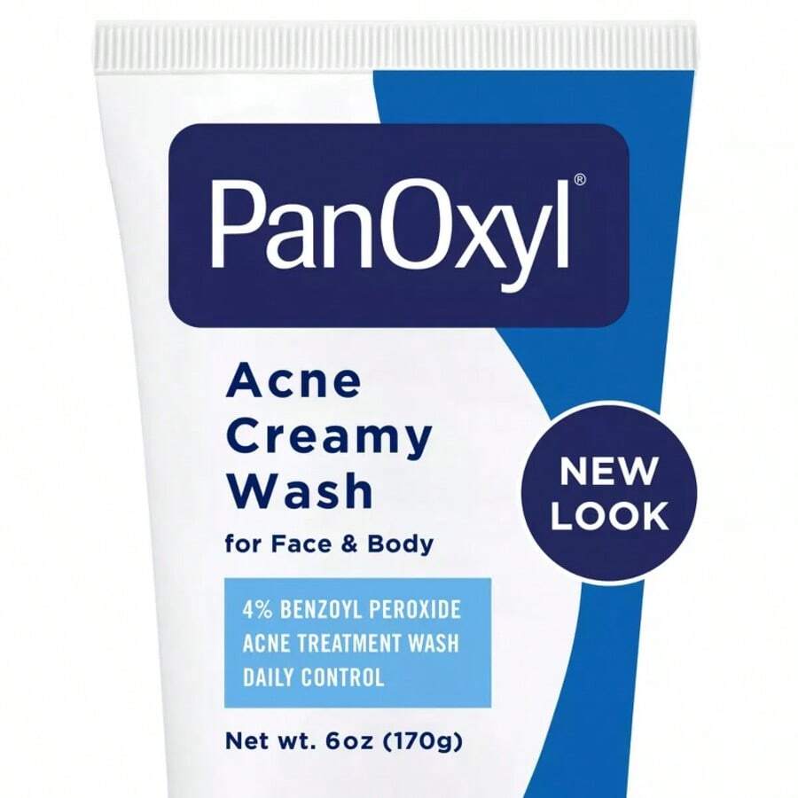 PanOxyl 4% Benzoyl Peroxide Acne Creamy Wash For Face & Body - Unscented - 6oz | Deep Cleansing . Fast Acne Treatment . Gentle Formula . For Sensitive Skin . Fragrance-Free