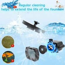 Upgraded Solar Powered Floating Water Fountain For Garden Outdoor Decoration, With 6 Nozzles, For Bird Bath, Garden, Pond, Fish Tank, Aquarium, Swimming Pool, Waterproof IPX8