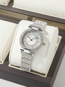 BOSHIDUN A Ladies' Alloy Watch Strap With Gorgeous Style, Artificial Zirconia With Rhinestones, Quartz Watch Suitable For Decorating Party Occasions