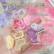 50颗/套樱花三合一洗衣球 - 清洁、柔顺、去污洗衣珠，浓缩香氛洗衣液，衣物柔顺剂，防静电，高级香氛洗衣胶囊 - 72小时锁香技术，呵护娇嫩衣物，纯净低敏香氛洗衣片（含沉香提取物），认证奢华胶囊，圣诞礼盒套装，以及畅销洗衣珠（50颗无塑料瓶盖，中国制造） - 彩色 - 查看 2