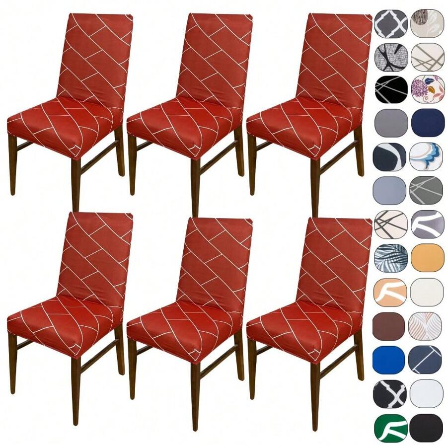 Kit Of 6 Dining Chair Covers Made Of Imported, More Resistant Fabric - Tuscany - View 1