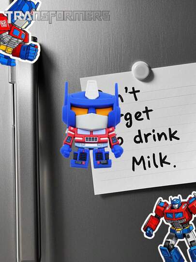 Hasbro 1PC Transformers Officially Licensed  Refrigerator Magnet Cute 3D Cartoon Figure DIY Decorative Fridge Whiteboard Cabinet Magnetic Practical Note Holder Offices Kitchens Houseware Unique Home & Christmas Accessory Valentine's Day New Year's Family Boyfriend Girlfriend Comic Fan Gift