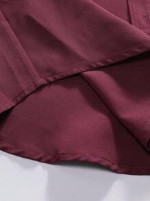 Men's Solid Color Business Casual Short Sleeve Dress Shirt - Burgundy - View 5