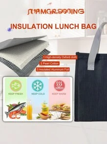 1pc Insulated Bag Leak-Proof Jar Soft Side Cooler, Reusable Insulated Lunch Bag, Men's And Women's Lunch Box, Outdoor Camping Bag, Portable Freezable Lunch Box With Adjustable Shoulder Strap, Suitable For Adults At Work, Picnic Or Travel(Random Letters) - Multicolor - View 5