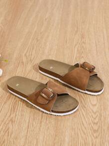 Women's Casual Fashion Classic Soft Comfortable Linen Rope Slip-On Sandals, Suitable For Beach, Indoor And Outdoor Wear - Brown - View 4